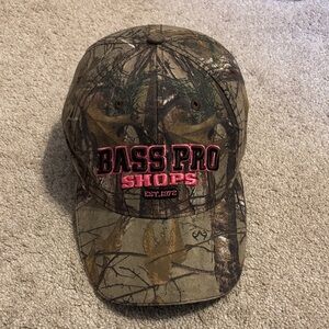 Bass Pro Shops Camo Cap with Pink Embroidery